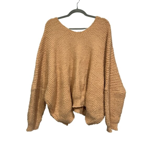 Wishlist Cozy Oversized Knit Sweater M/L V-Neck Pullover In Tan By Wishlist - Picture 2 of 7